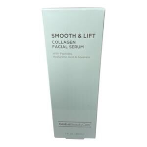 Global Beauty Care Smooth & Lift Collagen Facial Serum w/ Hyaluronic Acid New!